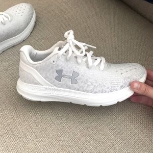 Under Armour white gym shoes. Worn once